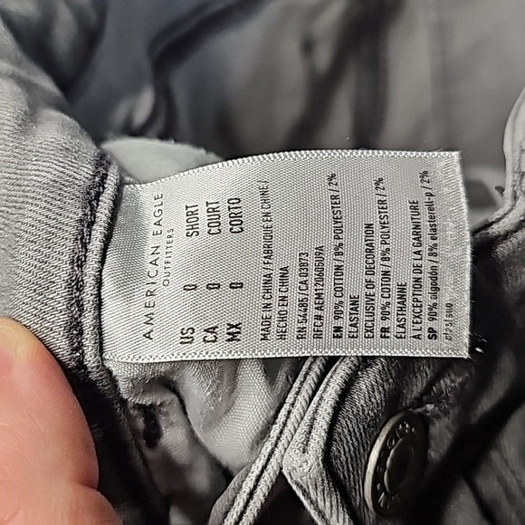 American Eagle gray distressed next level stretch size 0 super high rise jegging - Picture 8 of 8